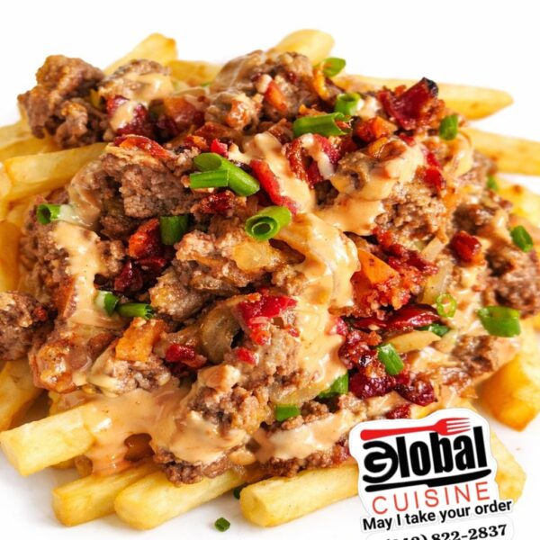 Beef Mega Loaded Fries (cheese, bacon, & beef)