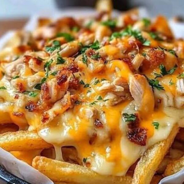 Fry Chicken breast loaded fries (chk, fries, cheese, & bacon)
